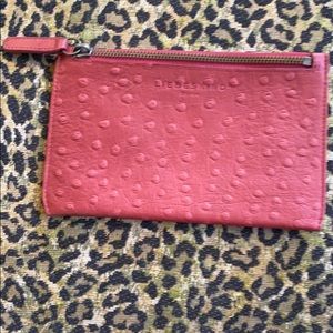 Liebeskind Zippered Pouch. Red Leather.